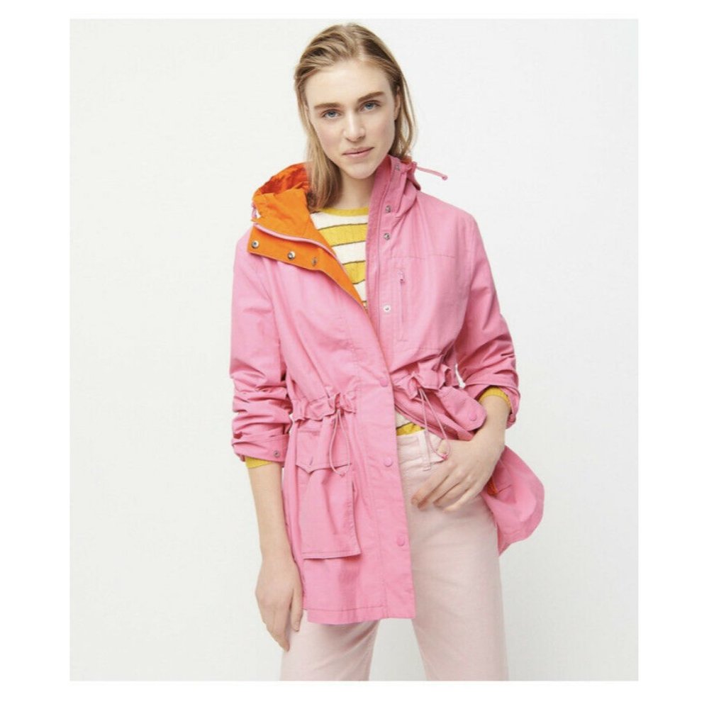 J. Crew Sundrenched Perfect Hooded Rain Jacket